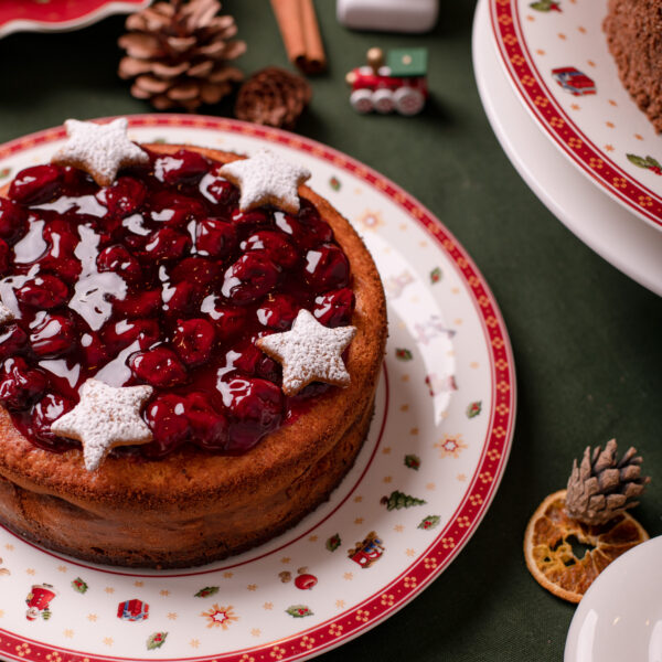 Varškės pyragas su vyšniomis